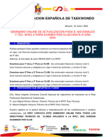 Seminario Actualizacion para Examen Por Club Hasta 3º Dan 2024