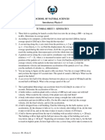 Tutorial Sheet On Kinematics