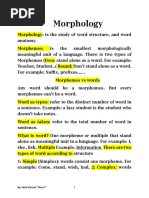 Morphology Note