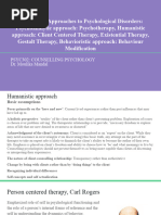 Counselling Approaches To Psychological Disorders - Humanistic Approach - Client Centered Therapy, Existential Therapy, Gestalt Therapy