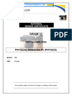 EC Physical Science Grade 12 SEPT 2022 P1 and Memo