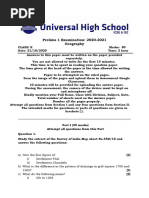 Template - ICSE - Geography - Prelims 10TH