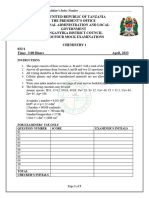 032 FIV CHEMISTRY 1 Tanganyika DC Mock 2023