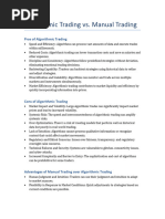 Algorithmic Vs Manual Trading