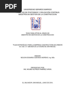 Universidad Gerardo Barrios Facultad de Postgrado Y Educación Continua Maestría en Gestion de La Construccion