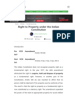 Right To Property Under The Indian Constitution