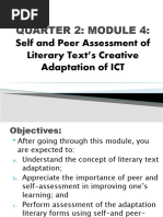 QUARTER 2 MODULE 4 Self and Peer Assessment of Literary Texts Creative Adaptation of ICT