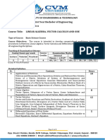 Faculty of Engineering & Technology First Year Bachelor of Engineering Course Code: 102000211 Course Title: Linear Algebra, Vector Calculus and Ode