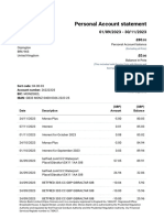 Monzo Bank Statement 2023