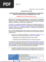 Circular Dpa-005-2024 Controles Efectuados Sobre La Consistencia de La Liquidación Circuito de Verificación de Permanencia en El Pais