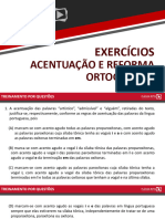 EXERCÍCIOS PORT - Exercícios - Reforma Ortográfica Acentuação Gráfica