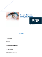 Tema 20 y 21. El Ojo. Estructura y Óptica. Fotoquímica de Visión. Vías