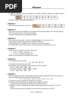 Exercices de Statistiques