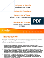 Tarea 1 Que Es Un Proyecto