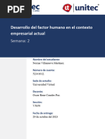 Tarea 2.2 Desarrollo Del Factor Humano en El Contexto Empresarial Actual