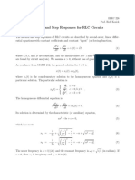 Natural and Step Responses For RLC Circuits: A D X DT DX DT