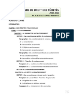 Plan Du Cours de Droit Des Sûretés Faculté Des Sciences Juridiques Et Politique