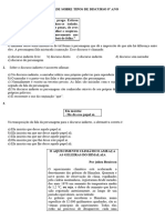 Atividade Sobre Tipos de Discurso 8º Ano