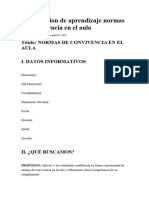 Utoría Sesion de Aprendizaje Normas de Convivencia en El Aula