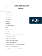 Carbon and Its Compounds Worksheet