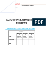 Hydrotesting of VALVE AND REFURBISHMENT PROCEDURE