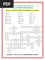 Cruzadinhas Com Adição Subtração Multiplicção e Divisão 5ano