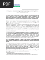 Declaración Sobre Despacho de Ley Corta de Isapre