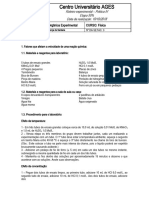 Química Experimental - Experimento 4 (Velocidade de Uma Reação Química)