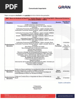 Comunicado Importante: Sujeito A Alterações