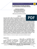 Pedagogical Approaches in Teaching Secondary Mathematics in The Division of Batangas Province