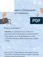 Lesson 1-The Creative Dimensions of Literature