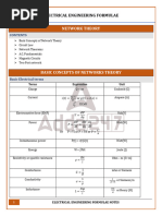 Electrical Formula Notes