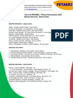 Lista de Selecionados 46º Festival de Teatro Da FETAERJ - Prêmio Paschoalino - Mostra Nacional