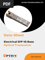 1G Electrical SFP Optical Transceivers Data Sheet by JTOPTICS