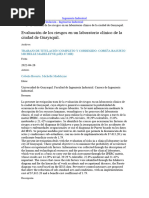 Evaluación de Los Riesgos en Un Laboratorio Clínico de La Ciudad de Guayaquil