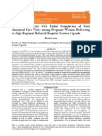 Factors Associated With Failed Completion of Four Antenatal Care Visits Among Pregnant Women Delivering at Jinja Regional Referral Hospital, Eastern Uganda