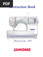 Janome Memory Craft 9700 Sewing Machine Instruction Manual