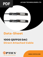 100G QSFP28 DAC Direct Attached Cable Data Sheet by JTOPTICS