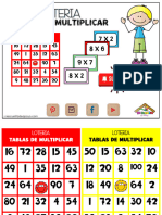 Lotería de Tablas de Multiplicar Mi Escuelita de Apoyo