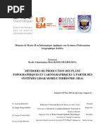 Methodes de Production Des Plans Topographiques Et Cartographiques À Partir Des Systèmes Lidar Mobile Terrestre (MLS)