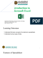 Topic 7 - Intro Microsoft Excel