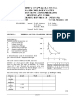 November 2006 Exam Physics