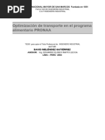 Optimización de Transporte en El Programa Alimentario PRONAA