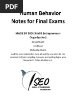 Human Behaviour Final Exam Notes - Made by SEO