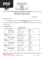 Medical Certificate For Coaches Asst. Coaches Chaperons