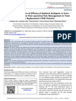 Analysis Epidural Analgesia Intra Operative Cocktail Pain Management Knee Replacement TKR