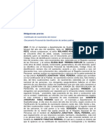 Escritura de Reconociento de Persona Menor de Edad