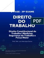 Direito Constitucional Do Trabalho I Medicina Segurança Do Trabalho e Força Maior