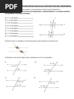 Exercícios Retas Paralelas Intersectadas Por Uma Transversal