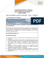 Guía de Actividades y Rúbrica de Evaluación - Unidad 1 - Tarea 2 - Relatoría